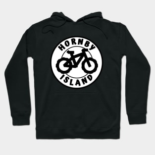 Hornby Island Mountain Bike Round - Black and White MTB Bicycle Circle - Hornby Island Biking Hoodie